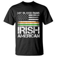 Irish American Pride T Shirt My Blood Runs Ireland America Flag