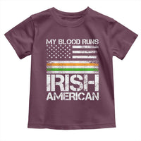 Irish American Pride Toddler T Shirt My Blood Runs Ireland America Flag