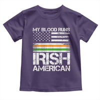 Irish American Pride Toddler T Shirt My Blood Runs Ireland America Flag