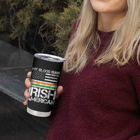 Irish American Pride Tumbler Cup My Blood Runs Ireland America Flag
