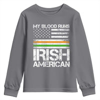 Irish American Pride Youth Sweatshirt My Blood Runs Ireland America Flag