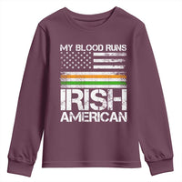 Irish American Pride Youth Sweatshirt My Blood Runs Ireland America Flag
