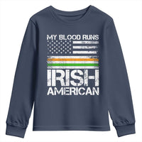 Irish American Pride Youth Sweatshirt My Blood Runs Ireland America Flag