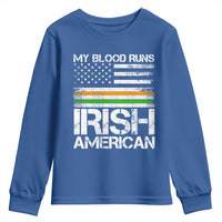 Irish American Pride Youth Sweatshirt My Blood Runs Ireland America Flag