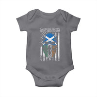 American Grown With Scots Irish Roots Baby Onesie American Ulster Scots Skull Flag
