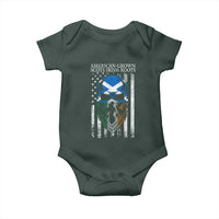 American Grown With Scots Irish Roots Baby Onesie American Ulster Scots Skull Flag