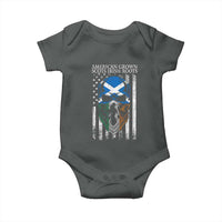 American Grown With Scots Irish Roots Baby Onesie American Ulster Scots Skull Flag
