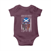 American Grown With Scots Irish Roots Baby Onesie American Ulster Scots Skull Flag