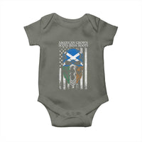 American Grown With Scots Irish Roots Baby Onesie American Ulster Scots Skull Flag