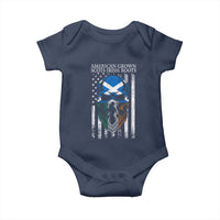 American Grown With Scots Irish Roots Baby Onesie American Ulster Scots Skull Flag