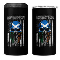 American Grown With Scots Irish Roots 4 in 1 Can Cooler Tumbler American Ulster Scots Skull Flag
