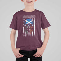 American Grown With Scots Irish Roots T Shirt For Kid American Ulster Scots Skull Flag