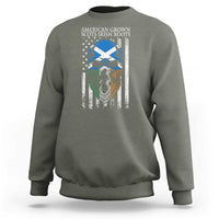 American Grown With Scots Irish Roots Sweatshirt American Ulster Scots Skull Flag