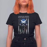 American Grown With Scots Irish Roots T Shirt For Women American Ulster Scots Skull Flag