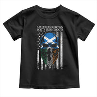 American Grown With Scots Irish Roots Toddler T Shirt American Ulster Scots Skull Flag