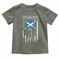 American Grown With Scots Irish Roots Toddler T Shirt American Ulster Scots Skull Flag