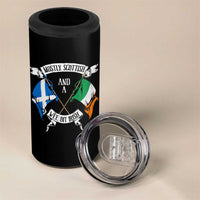 Funny Scots-Irish Pride 4 in 1 Can Cooler Tumbler Mostly Scottish Wee Bit Irish