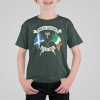 Funny Scots-Irish Pride T Shirt For Kid Mostly Scottish Wee Bit Irish