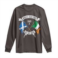 Funny Scots-Irish Pride Long Sleeve Shirt Mostly Scottish Wee Bit Irish