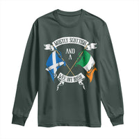Funny Scots-Irish Pride Long Sleeve Shirt Mostly Scottish Wee Bit Irish