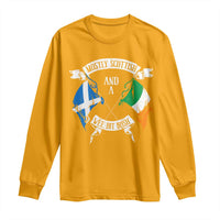 Funny Scots-Irish Pride Long Sleeve Shirt Mostly Scottish Wee Bit Irish