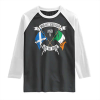 Funny Scots-Irish Pride Raglan Shirt Mostly Scottish Wee Bit Irish