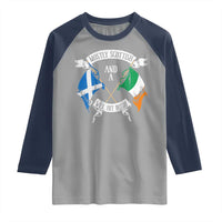 Funny Scots-Irish Pride Raglan Shirt Mostly Scottish Wee Bit Irish