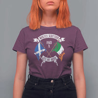 Funny Scots-Irish Pride T Shirt For Women Mostly Scottish Wee Bit Irish