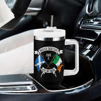 Funny Scots-Irish Pride Tumbler With Handle Mostly Scottish Wee Bit Irish