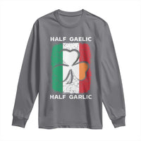 Irish Italian Pride Long Sleeve Shirt Half Gaelic Half Garlic Shamrock Ireland Italy Flag