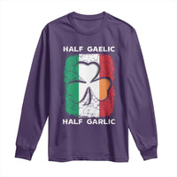 Irish Italian Pride Long Sleeve Shirt Half Gaelic Half Garlic Shamrock Ireland Italy Flag
