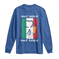 Irish Italian Pride Long Sleeve Shirt Half Gaelic Half Garlic Shamrock Ireland Italy Flag