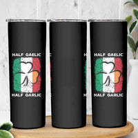 Irish Italian Pride Skinny Tumbler Half Gaelic Half Garlic Shamrock Ireland Italy Flag