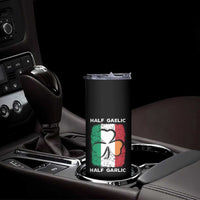 Irish Italian Pride Skinny Tumbler Half Gaelic Half Garlic Shamrock Ireland Italy Flag
