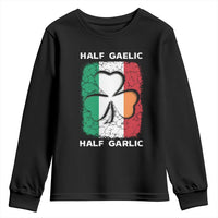 Irish Italian Pride Youth Sweatshirt Half Gaelic Half Garlic Shamrock Ireland Italy Flag