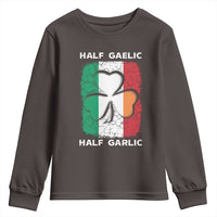Irish Italian Pride Youth Sweatshirt Half Gaelic Half Garlic Shamrock Ireland Italy Flag