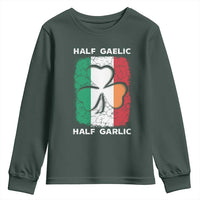 Irish Italian Pride Youth Sweatshirt Half Gaelic Half Garlic Shamrock Ireland Italy Flag