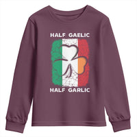 Irish Italian Pride Youth Sweatshirt Half Gaelic Half Garlic Shamrock Ireland Italy Flag