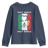 Irish Italian Pride Youth Sweatshirt Half Gaelic Half Garlic Shamrock Ireland Italy Flag