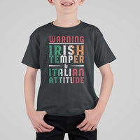 Funny Irish Temper Italian Attitude T Shirt For Kid