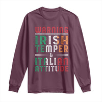 Funny Irish Temper Italian Attitude Long Sleeve Shirt