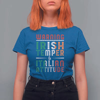 Funny Irish Temper Italian Attitude T Shirt For Women