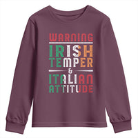 Funny Irish Temper Italian Attitude Youth Sweatshirt