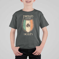 Proud To Be Irish T Shirt For Kid Celtic Shamrock Ireland Flag