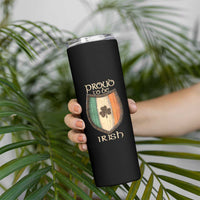 Proud To Be Irish Skinny Tumbler Celtic Shamrock Ireland Flag