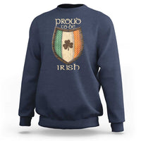 Proud To Be Irish Sweatshirt Celtic Shamrock Ireland Flag