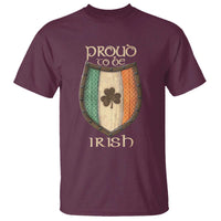 Proud To Be Irish T Shirt Celtic Shamrock Ireland Flag