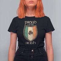Proud To Be Irish T Shirt For Women Celtic Shamrock Ireland Flag