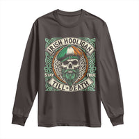Irish Pride Long Sleeve Shirt Irish Hooligan Ireland Flag Skull