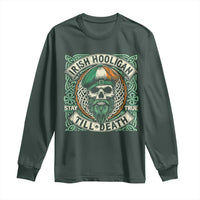 Irish Pride Long Sleeve Shirt Irish Hooligan Ireland Flag Skull